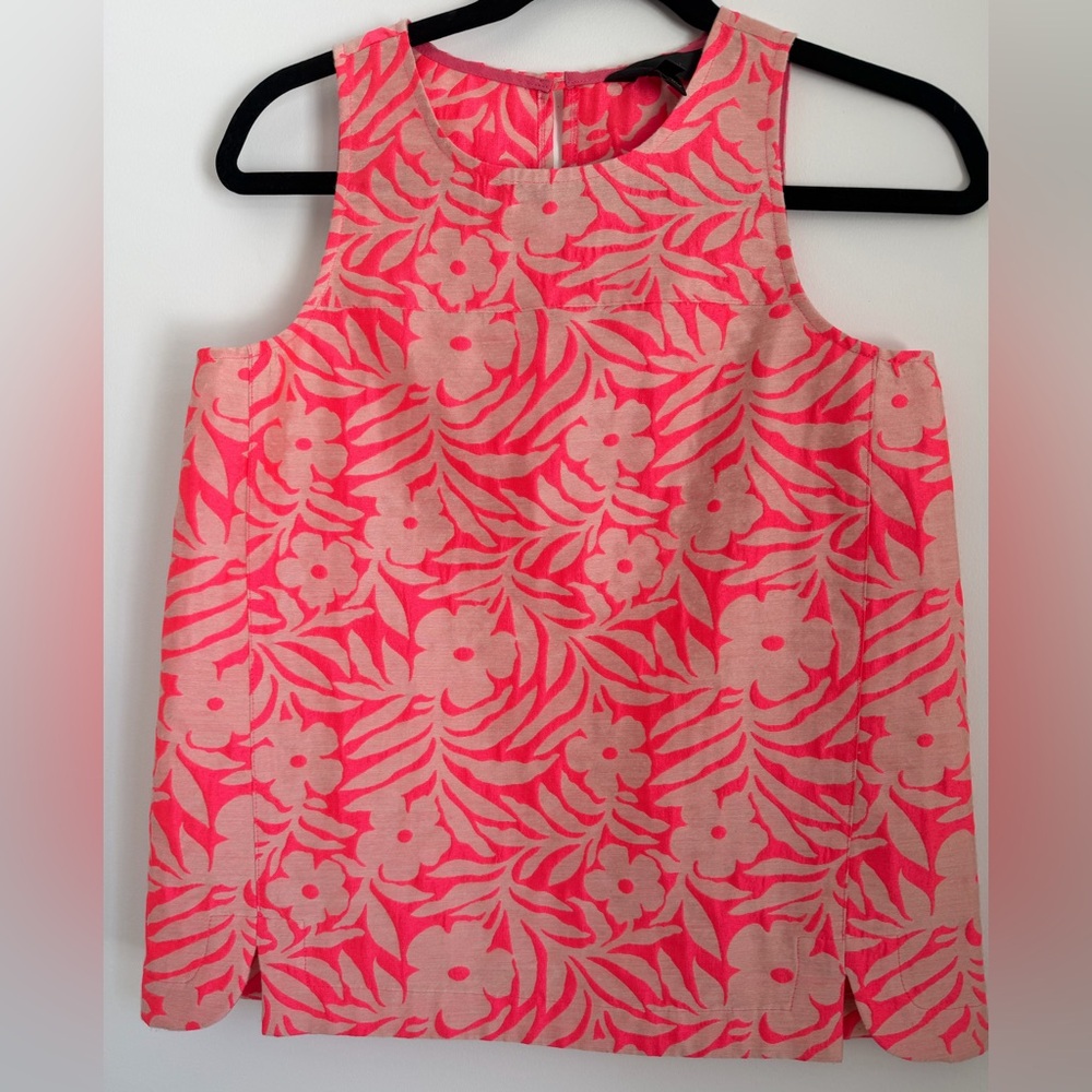 J. Crew Seamed Shell in Plumeria Jacquard